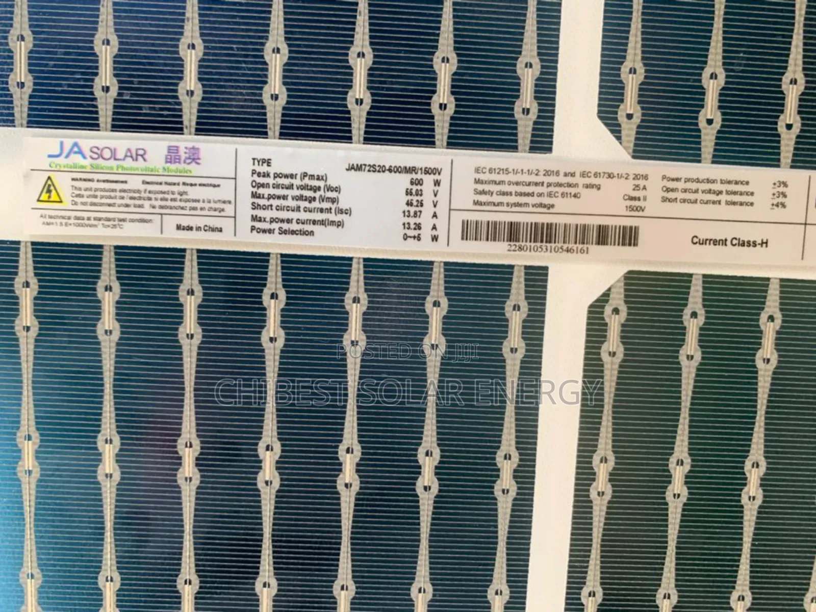600w Ja Solar Panel Bifacial Half Cut
