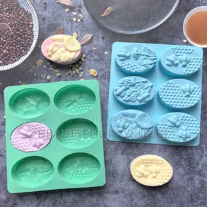 6 Cavity Oval Bees Shaped Silicone Mold