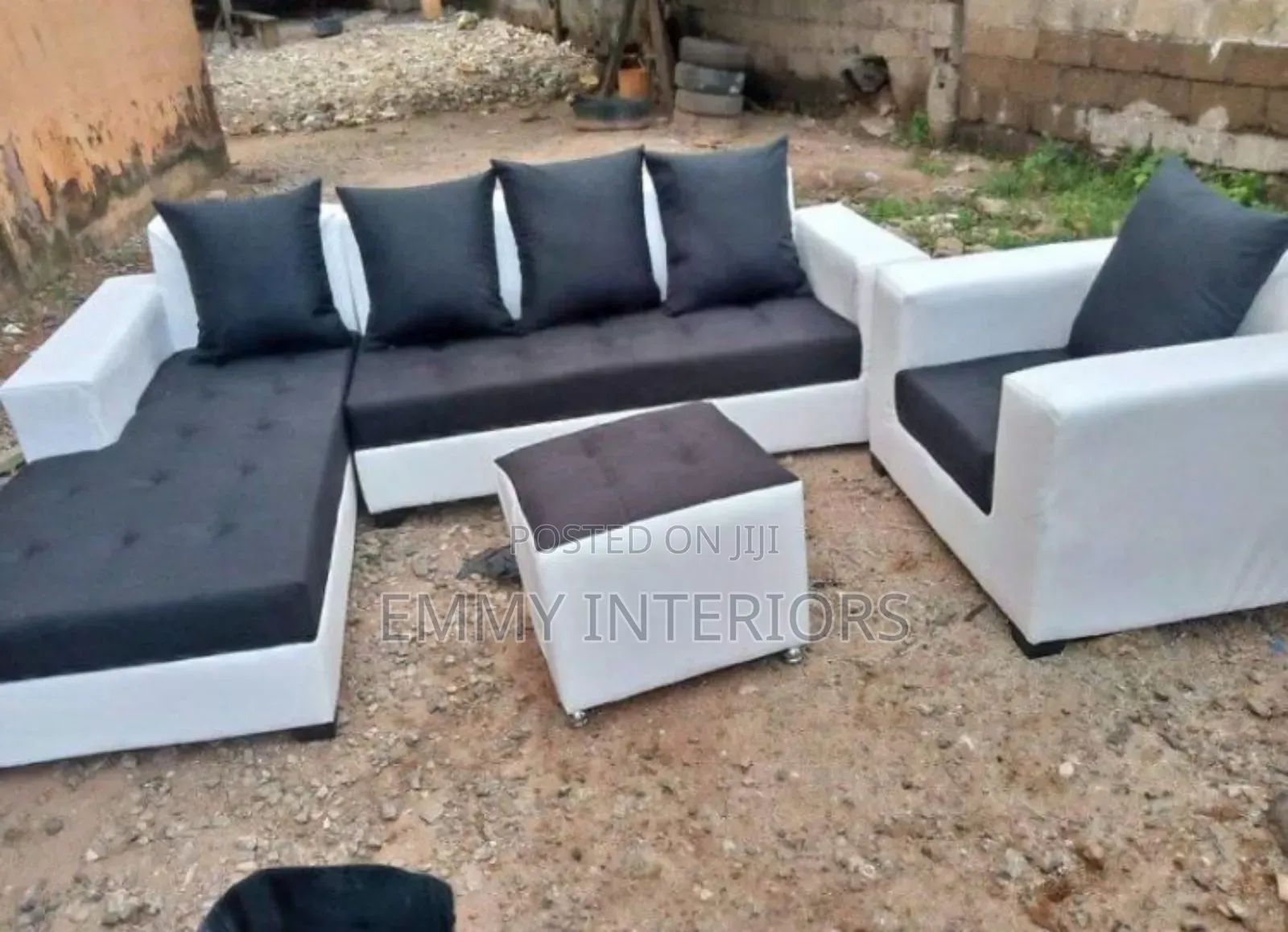 L Shaped Fabric Sofa With Single One It's Available With Ottoman
