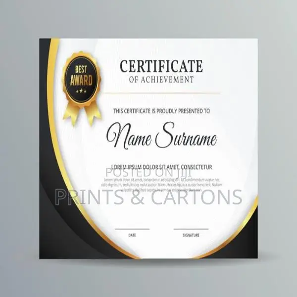 Certificate Printing for Schools