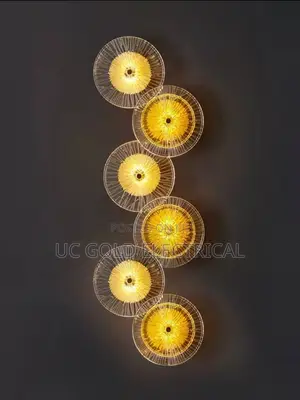 2024 Modern Round Crystal Wall Lamp Glass Combination for Living Room