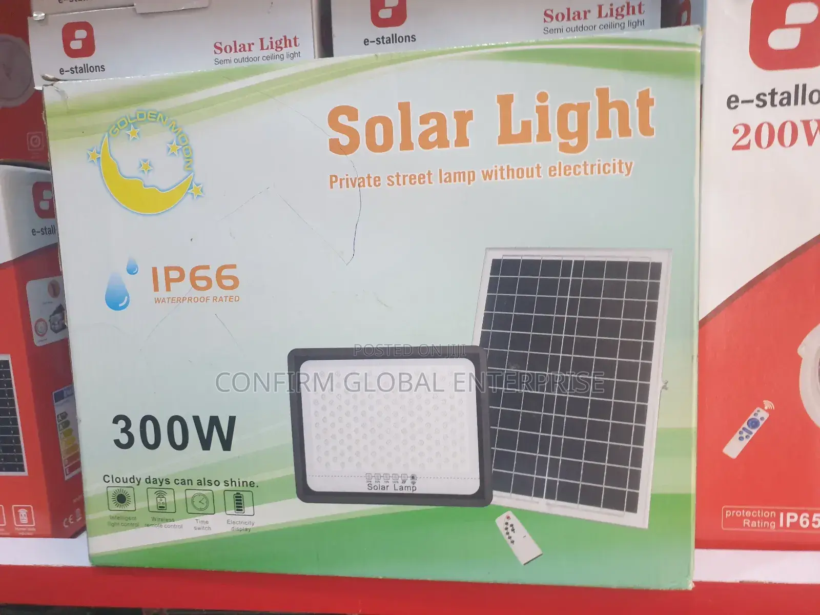 300w Multiple Eyes Solar Flood Light With Panel