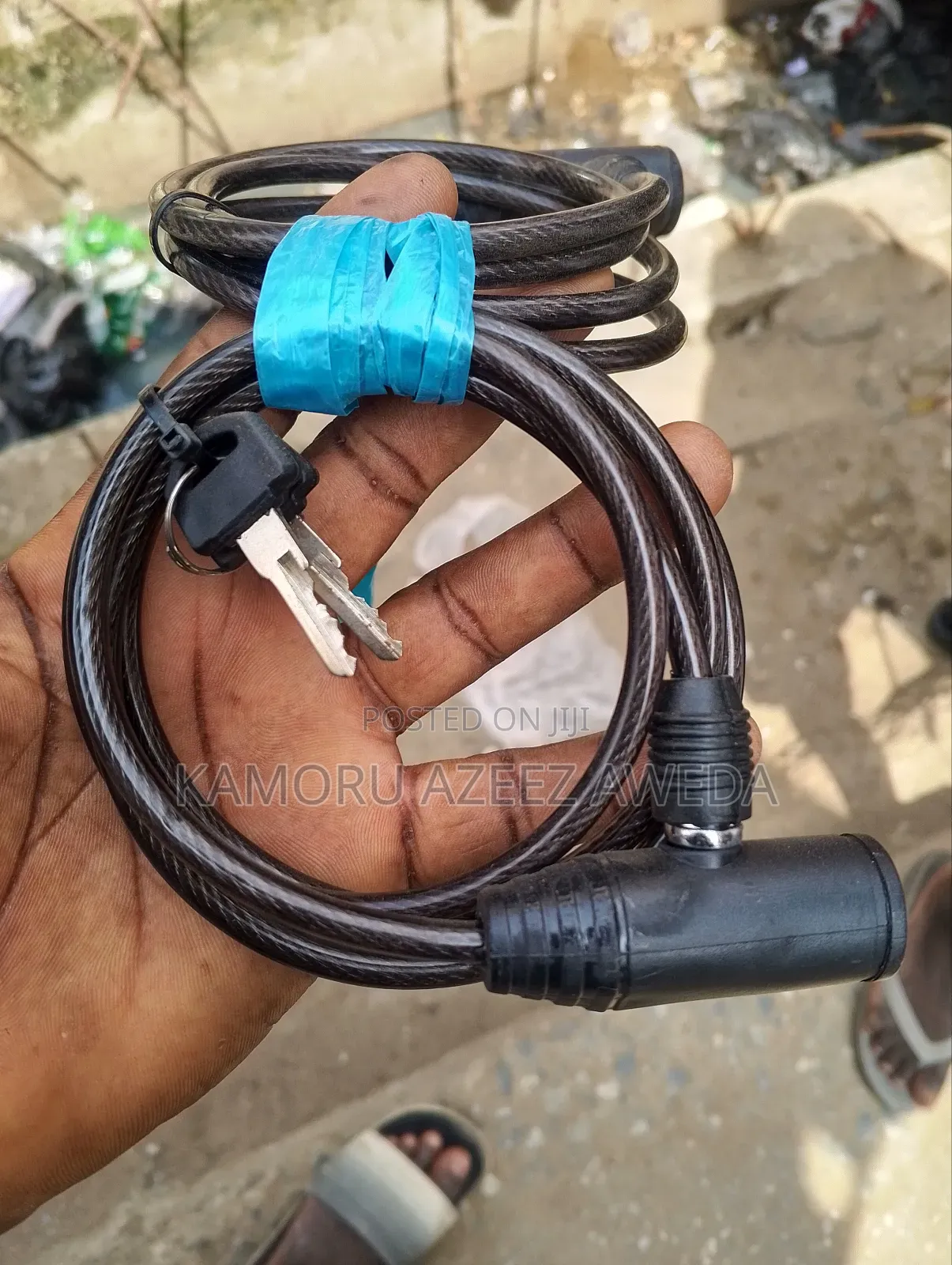 Galvanized Wire Bicycle Lock With Key Original