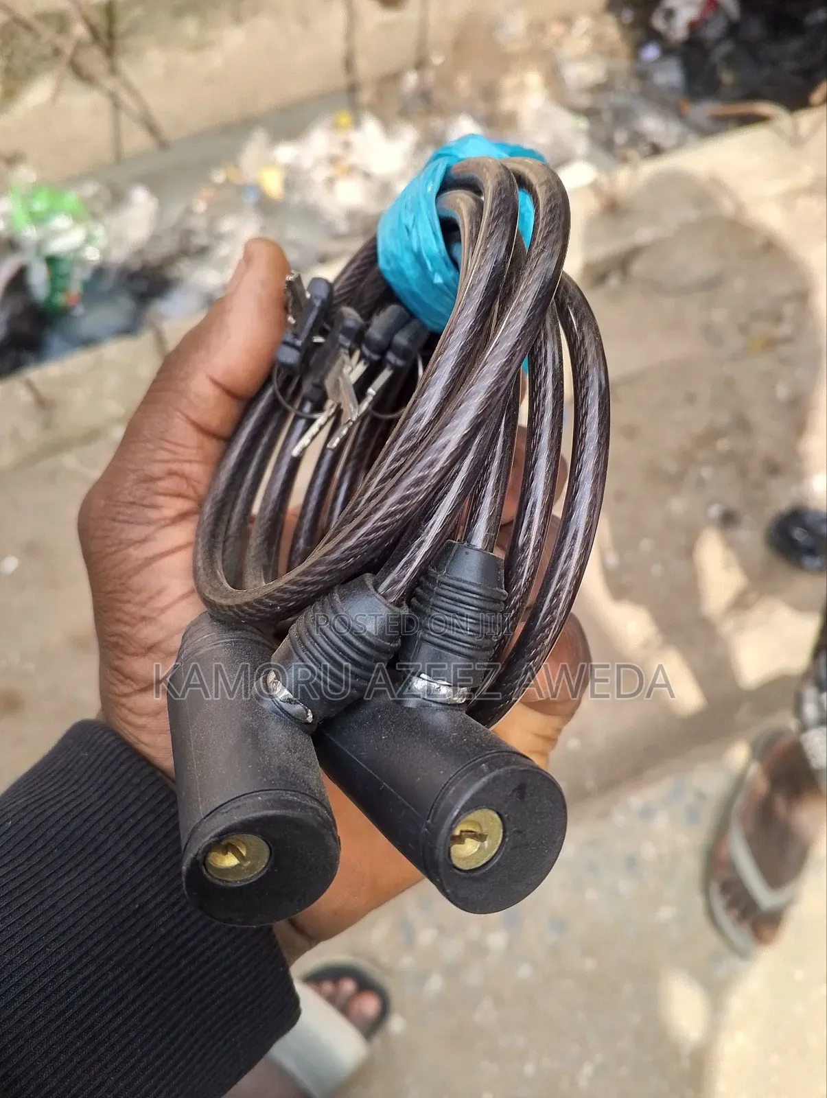 Galvanized Wire Bicycle Lock With Key Original