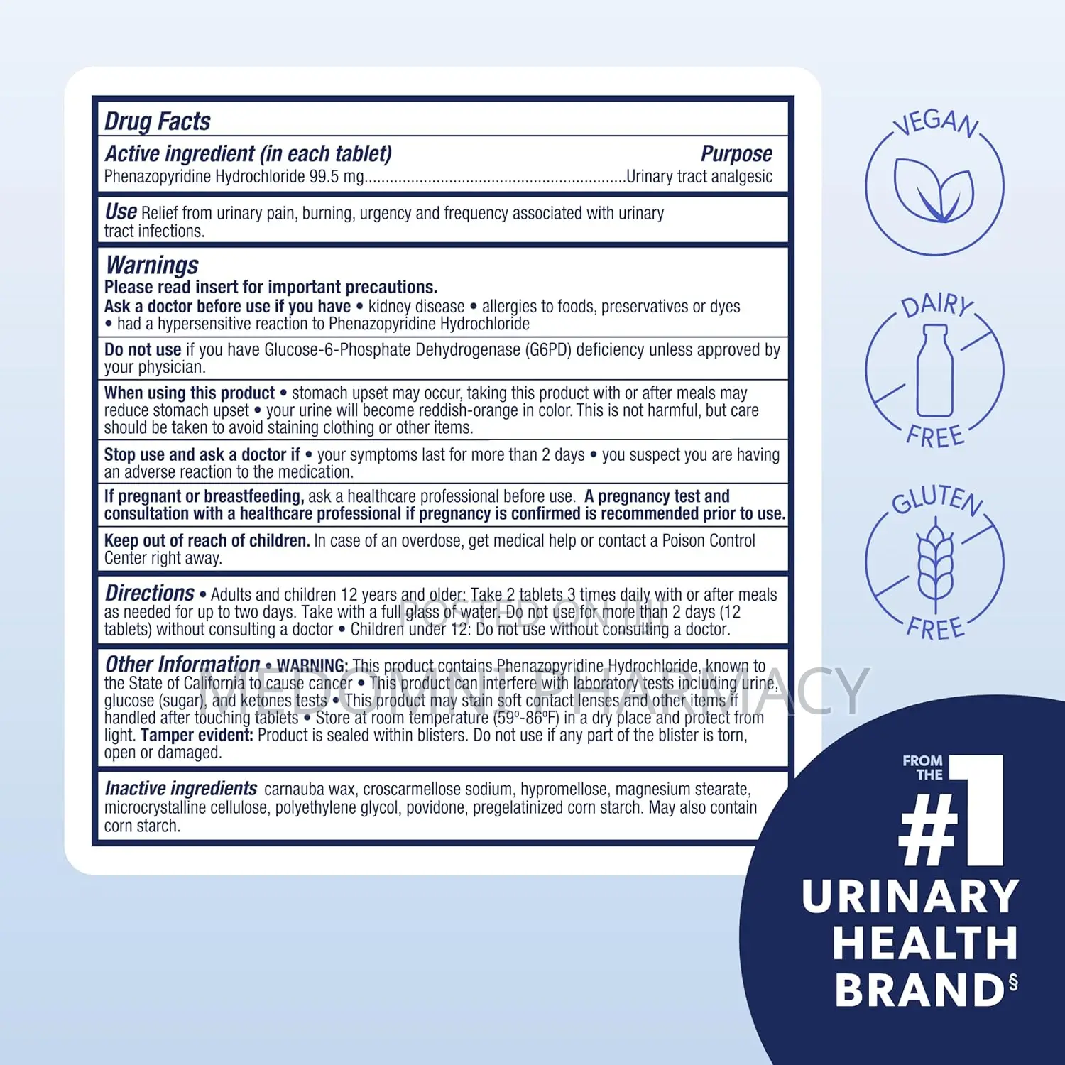 Azo Urinary Pain Relief Maximum Strength – 12 Tablets
