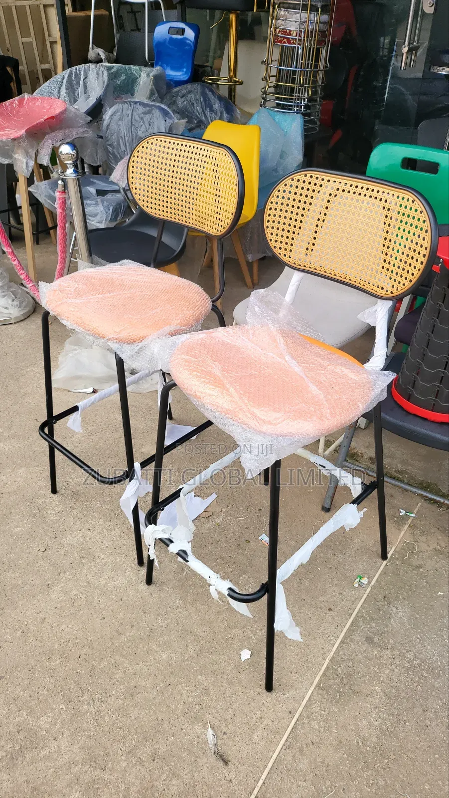 Foreign Barstool With Metal Legs