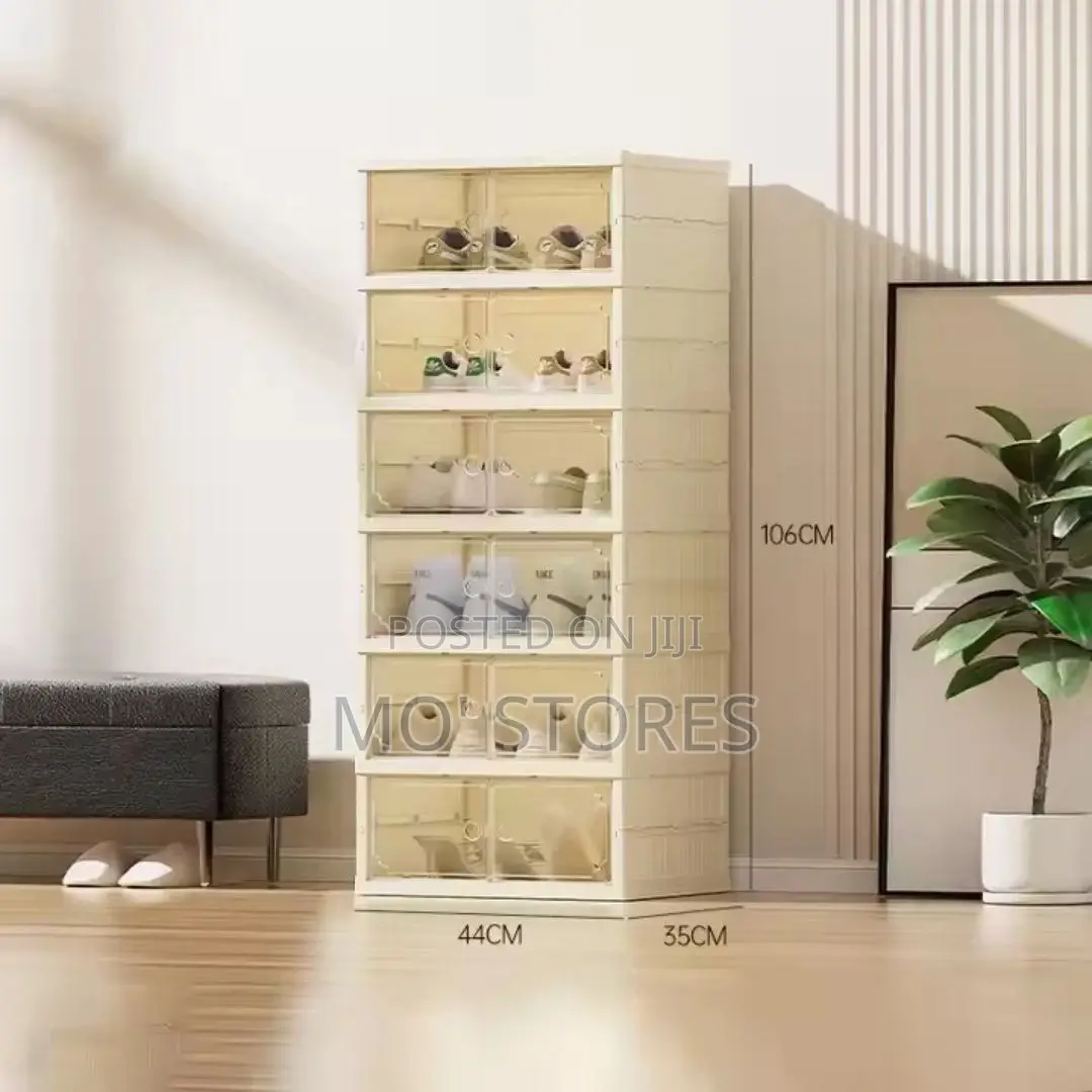 6 Steps Double Plastic Collapsible Shoe Rack