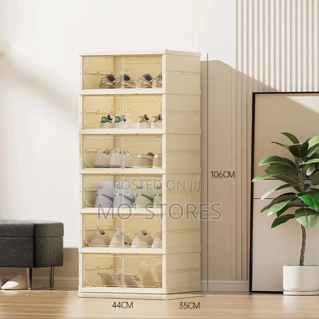 6 Steps Double Plastic Collapsible Shoe Rack