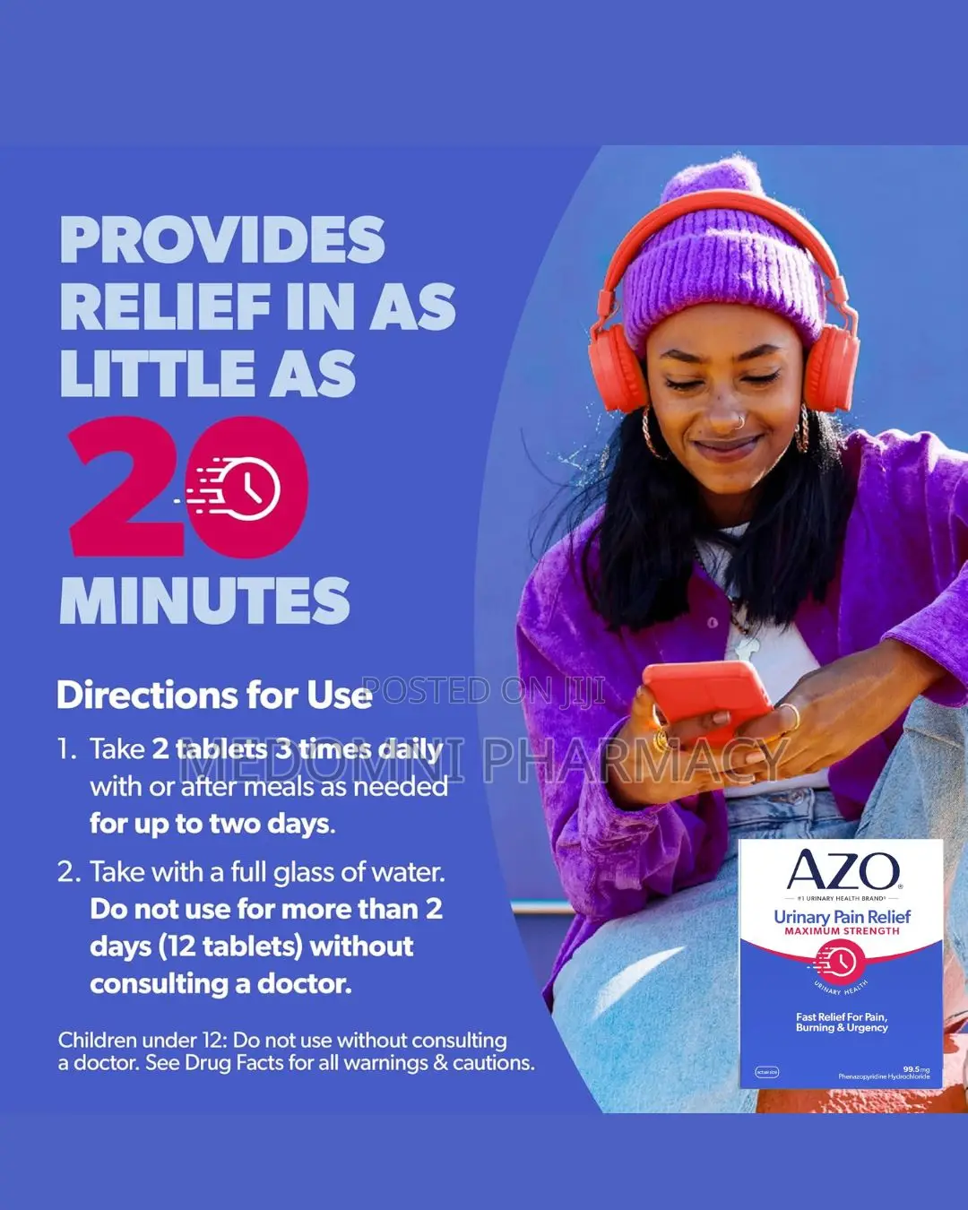 Azo Urinary Pain Relief Maximum Strength – 12 Tablets