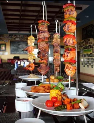 Stainless Steel BBQ Meat Skewers Hanging Rack