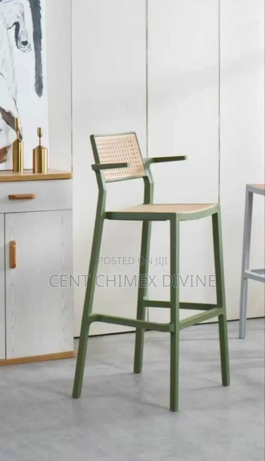Modern Green Colored Bar Stools