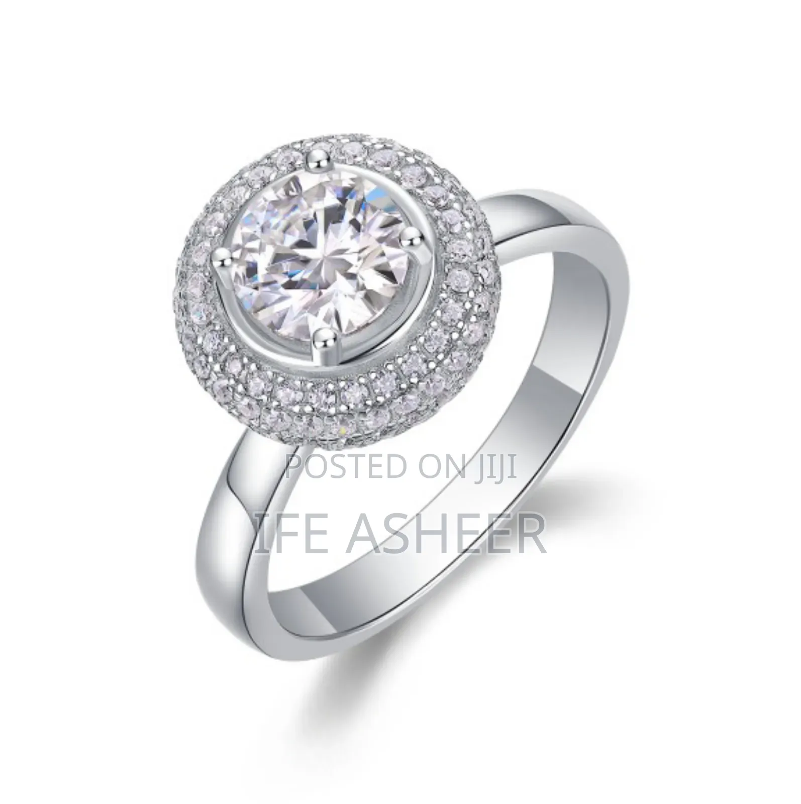 Female Mossanite Diamond Stone Silver Proposal Ring Md3