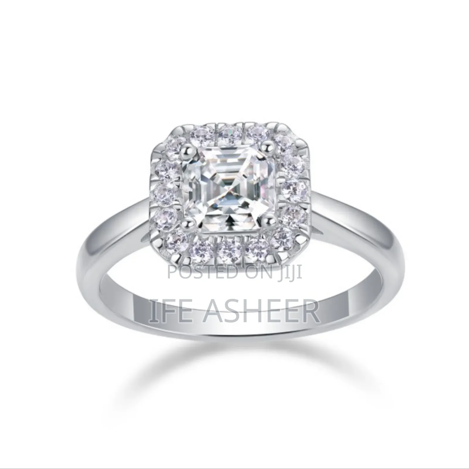 Female Mossanite Diamond Stone Silver Proposal Ring Md3