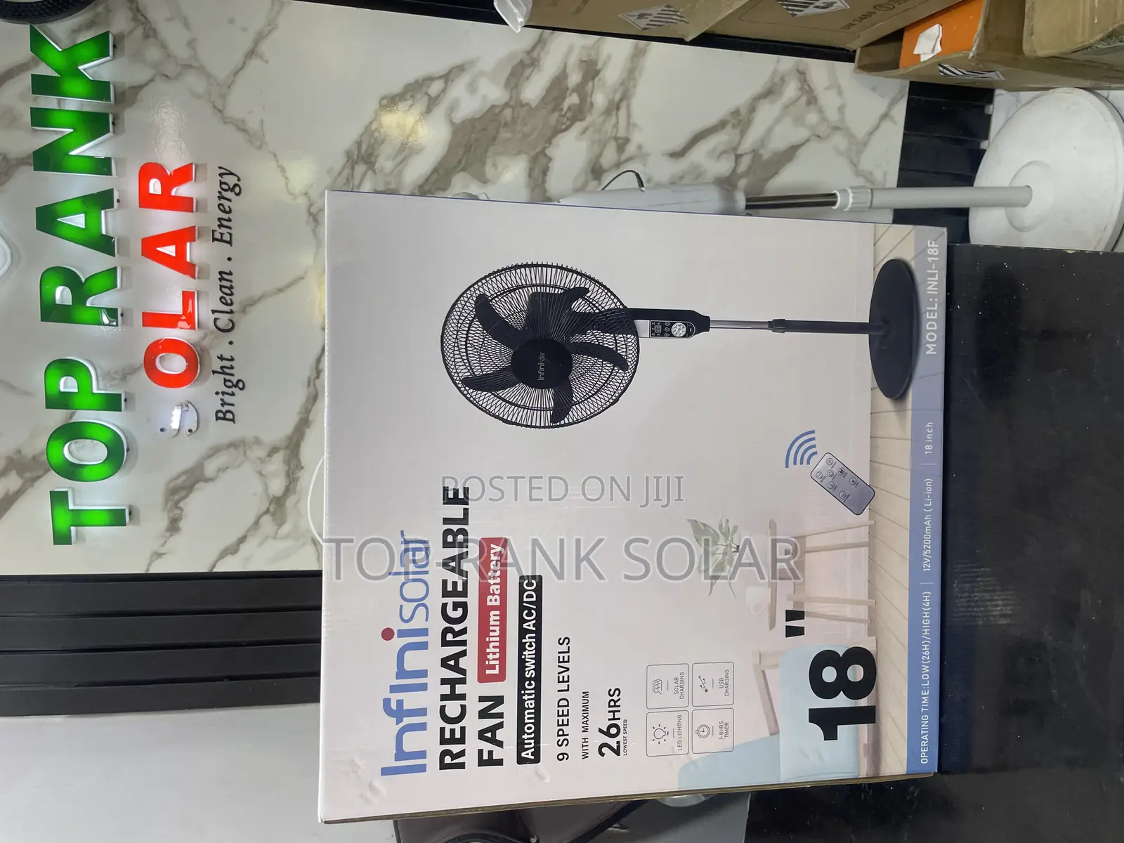 18 Inch Rechargeable Solar Fan