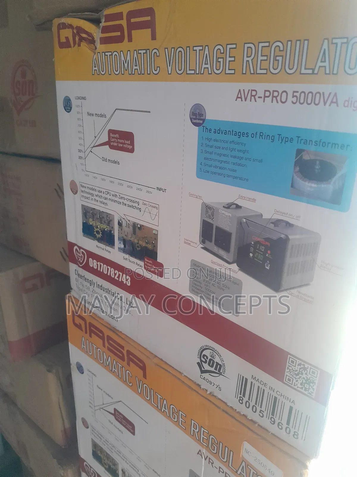 Qasa 5000w Automatic Digital Stabilizer-Avr-Pro 5000va