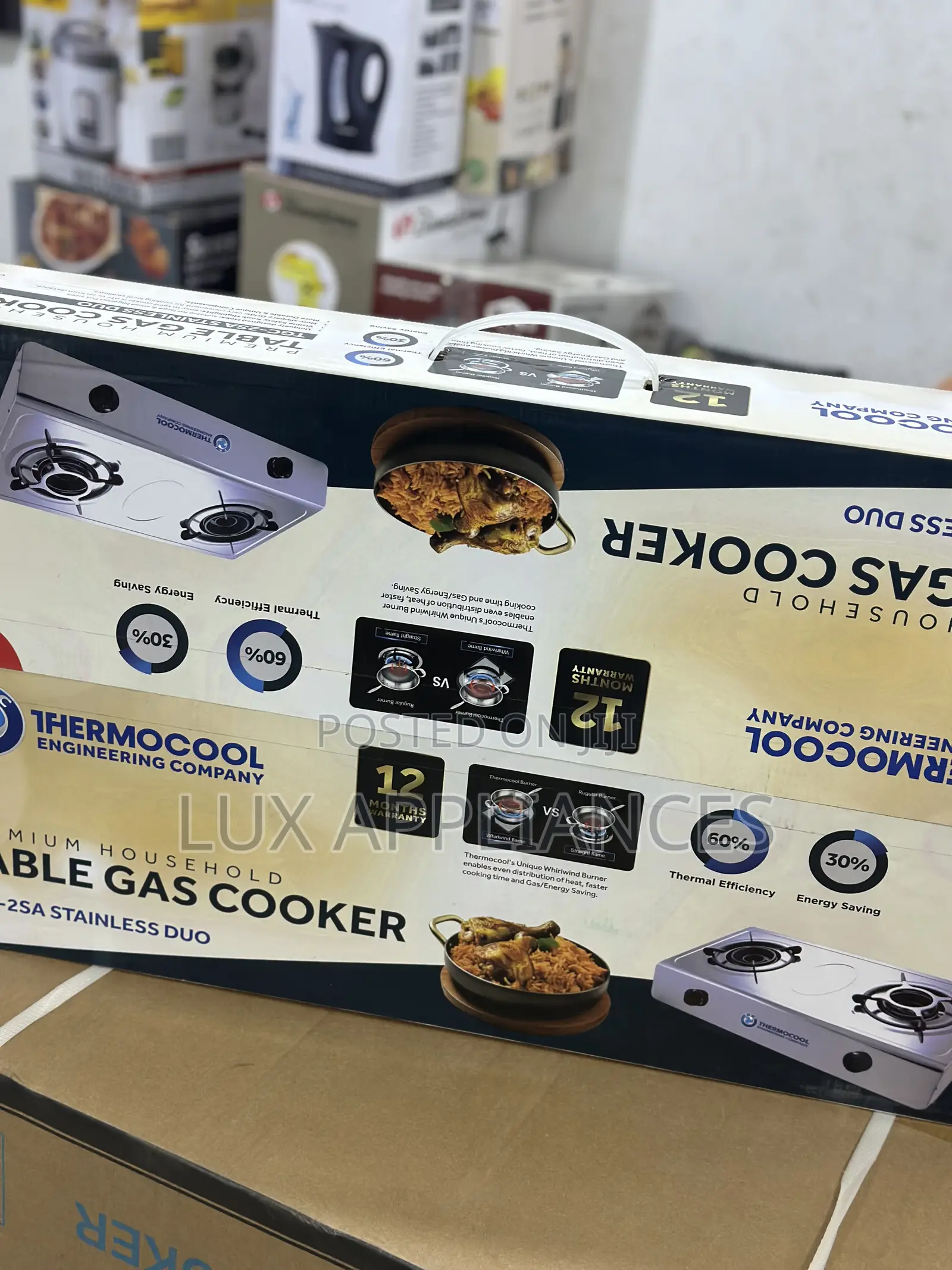 Thermocool Flamepro 2-Burner Gas Cooker in Stainless Steel