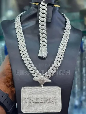VVS Moissanite Cuban Necklace Comes With Bracelet and G R A
