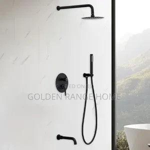 Black Conceal Shower Mixer With Round Shower Head