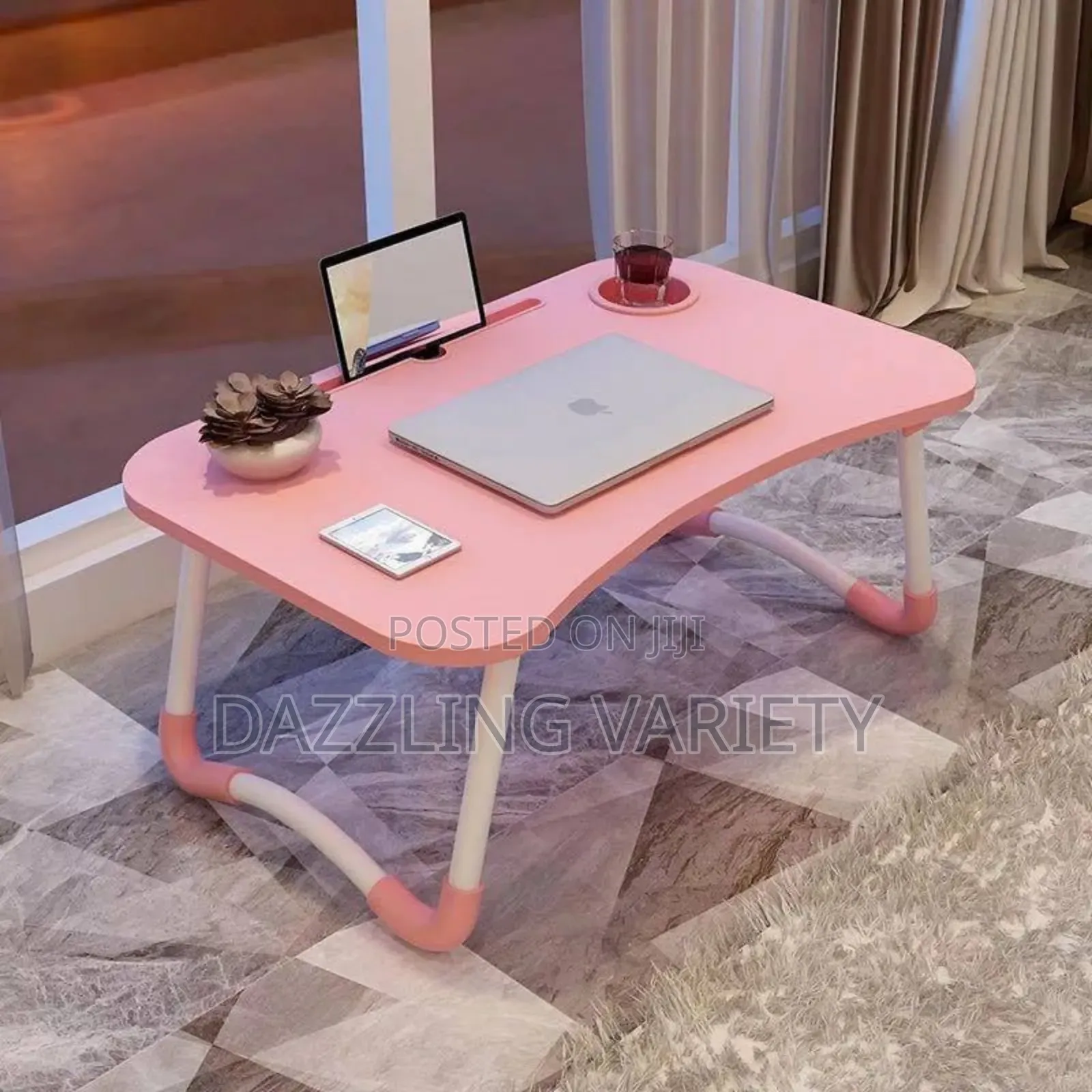 Foldable Laptop Table With Cup Holder and Dock Stand