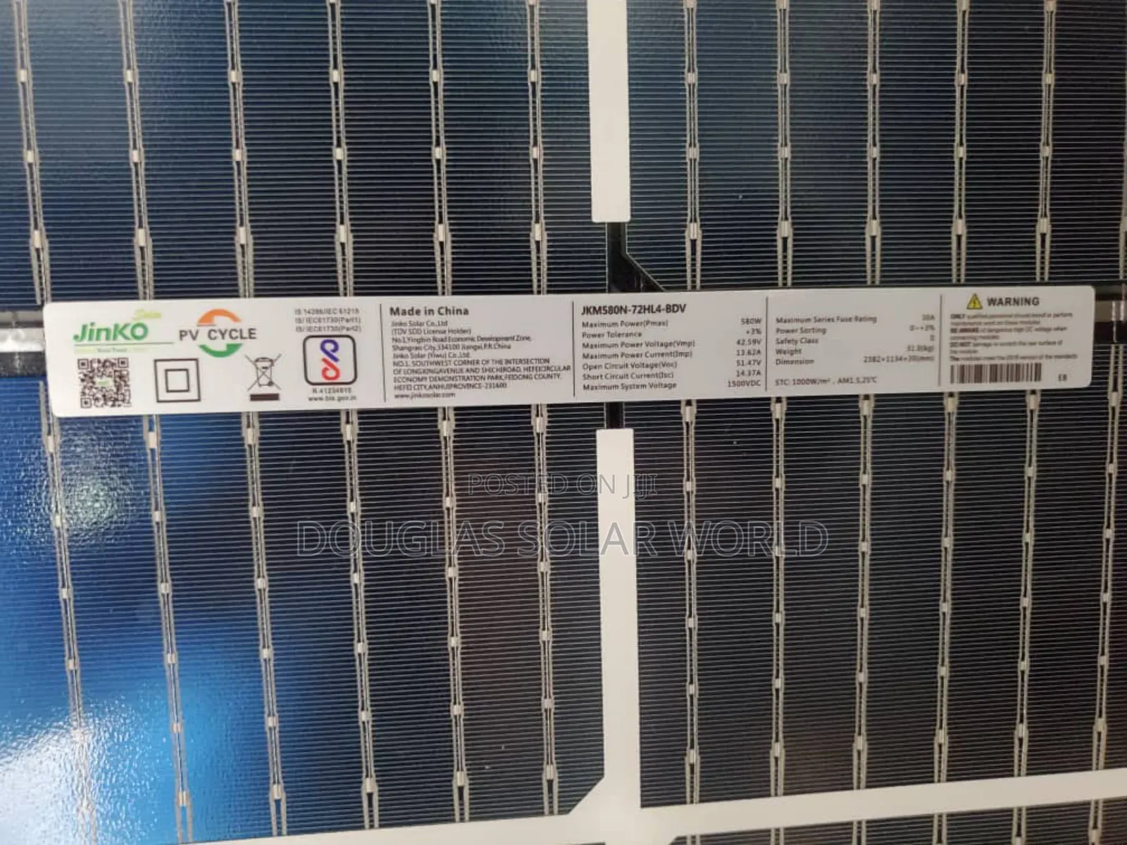 584w Jinko Solar Panel