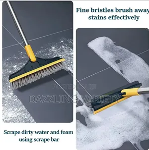 2-in-1 Rotating Floor Brush for Tiles Bathroom Cleaning