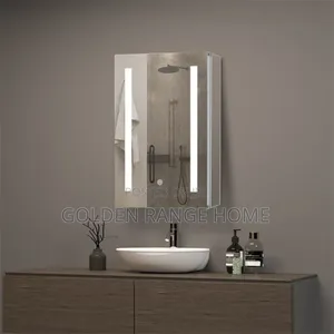 Stainless Single Door Bathroom Mirror Cabinet With Led Light