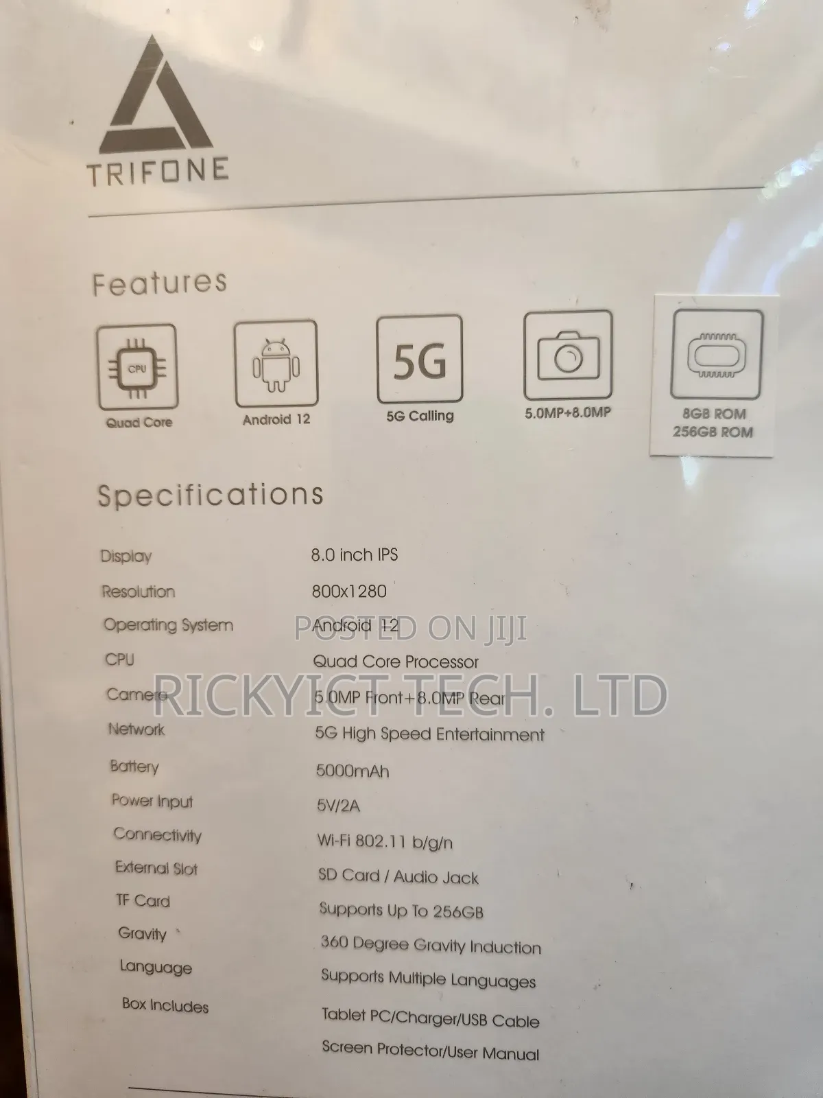 New Trifone X801 Pro 256 GB Black