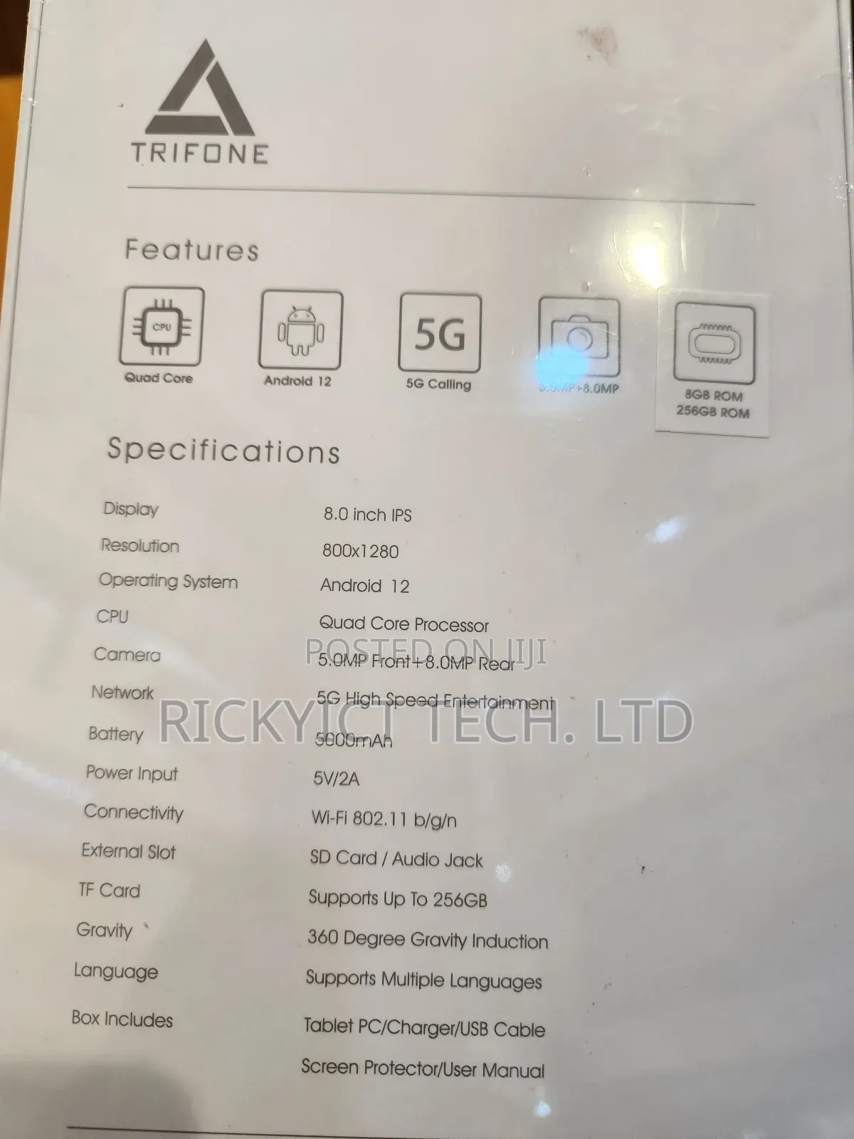 New Trifone X801 Pro 256 GB Black