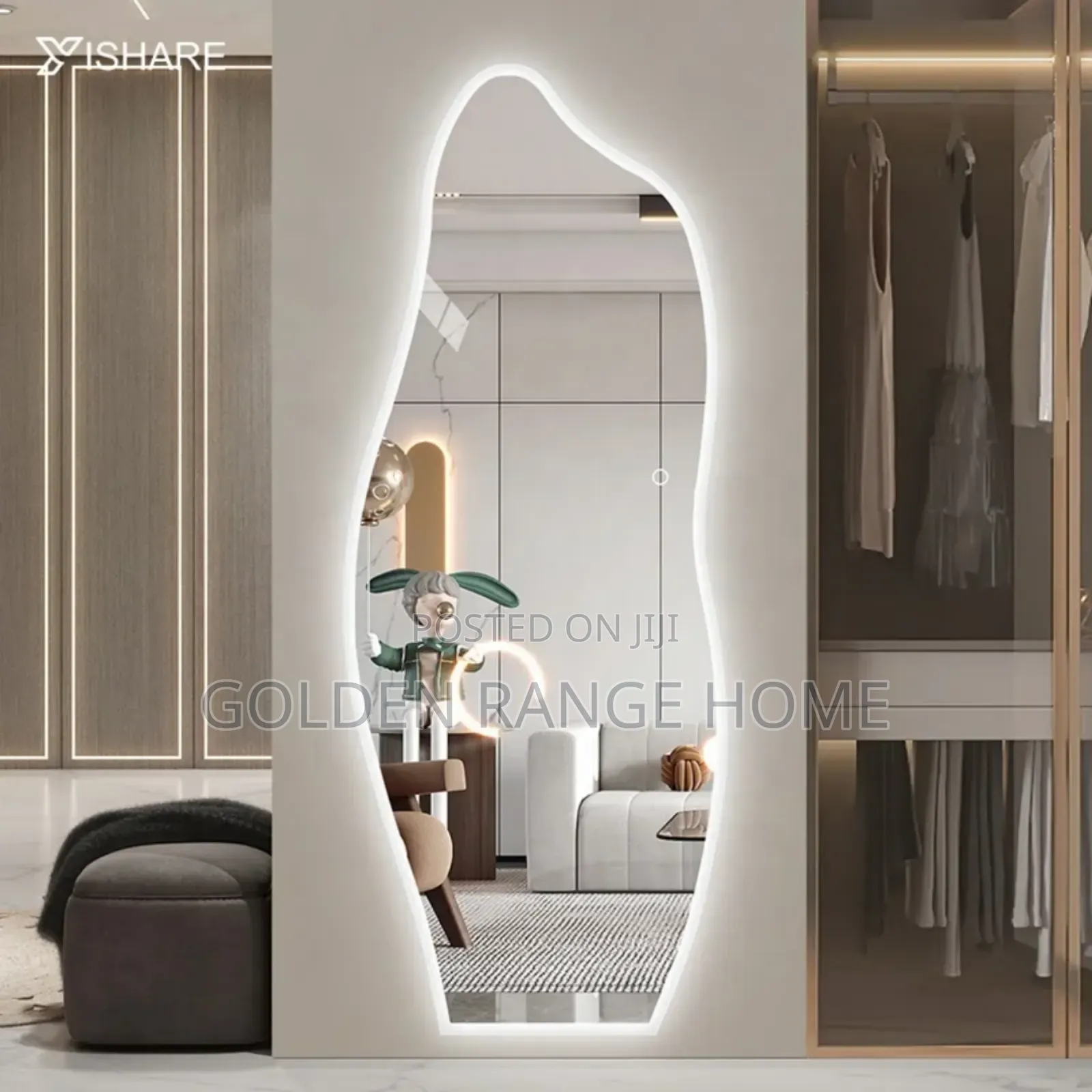 Modern Art Shaped Full Length Dressing Mirror