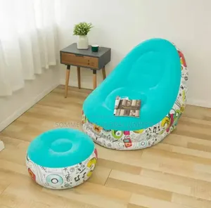 Inflatable Lazy Sofa With Pedal Simple Flocking Folding Sofa .