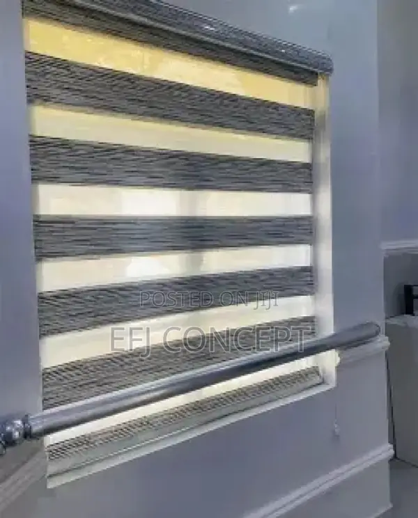 Day And Night Window Blind - Lovely Plain Grey Attractive Design