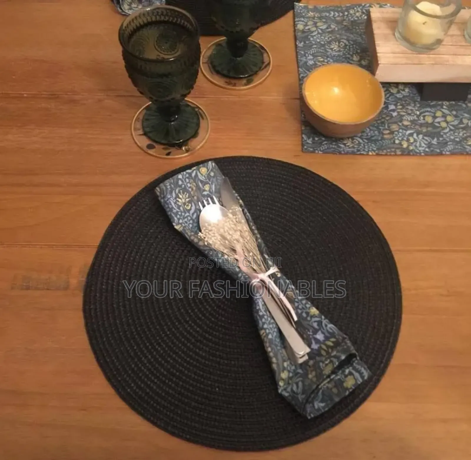 Dunelm Uk Black Woven Set of Tablemats