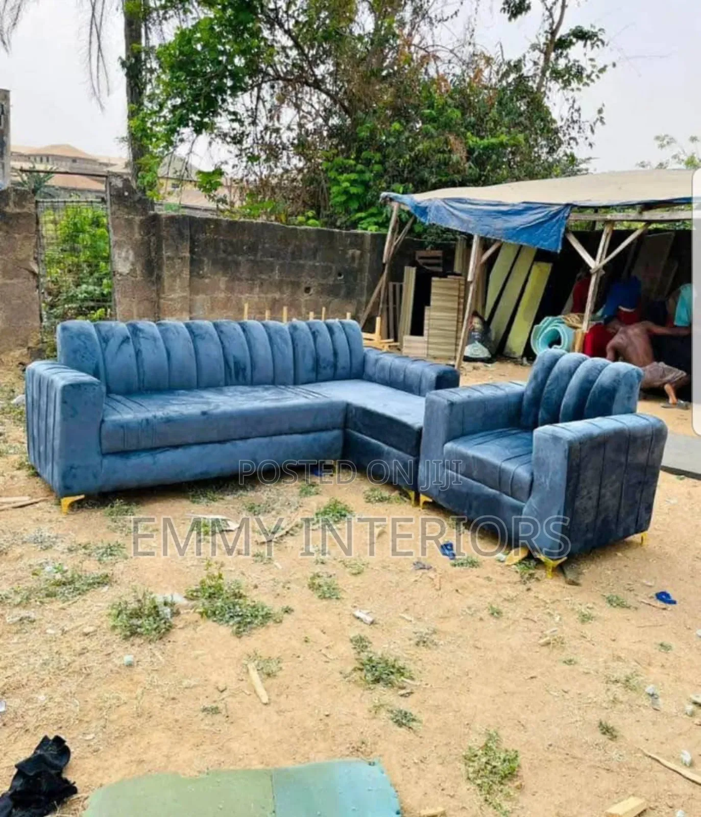 Living Room L Shaped Fabric Sofa With Single One It's Available