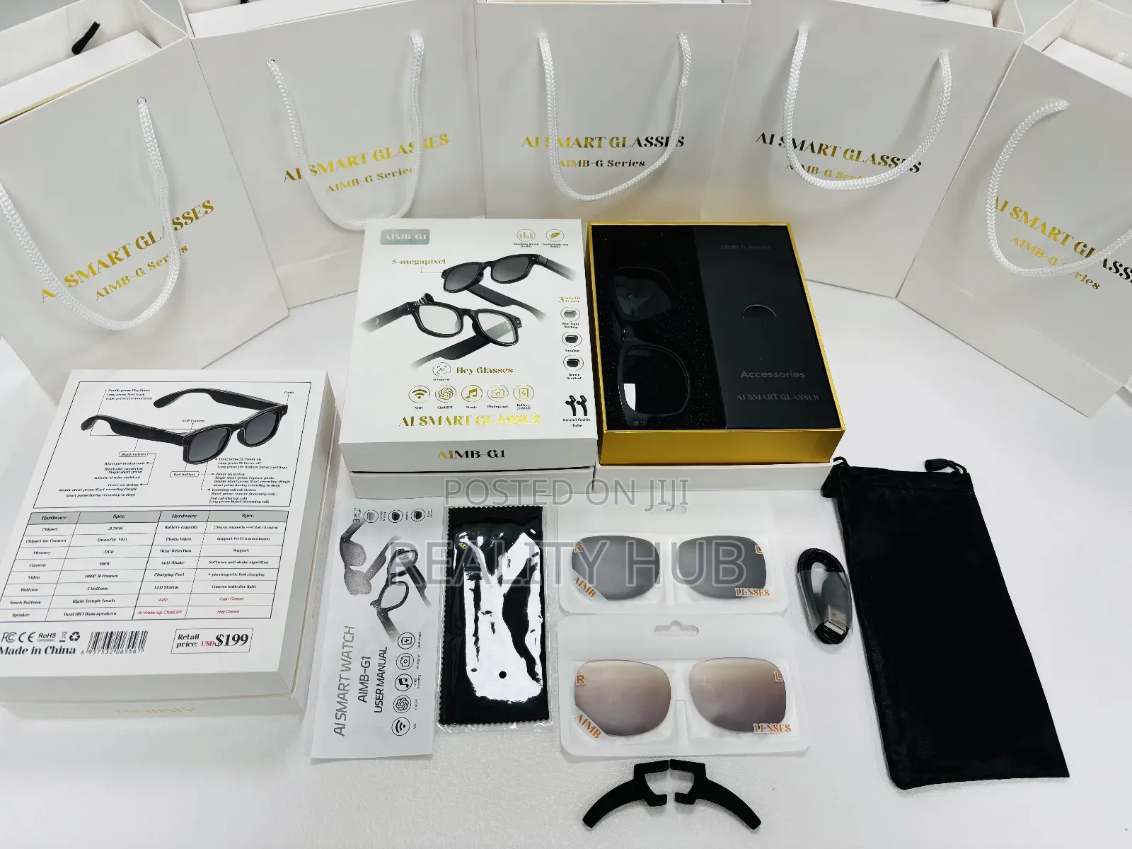 Ai Smart Glasses With Camera, Bluetooth Speaker