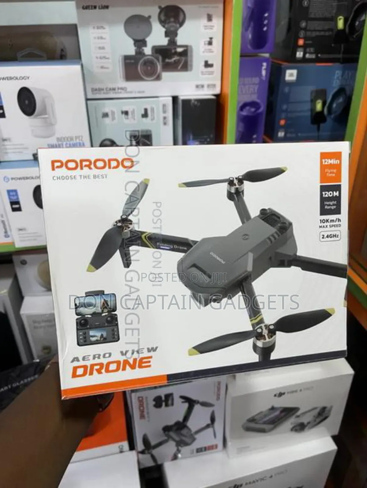 Porodo Aero View Drone Mini Folding Hd