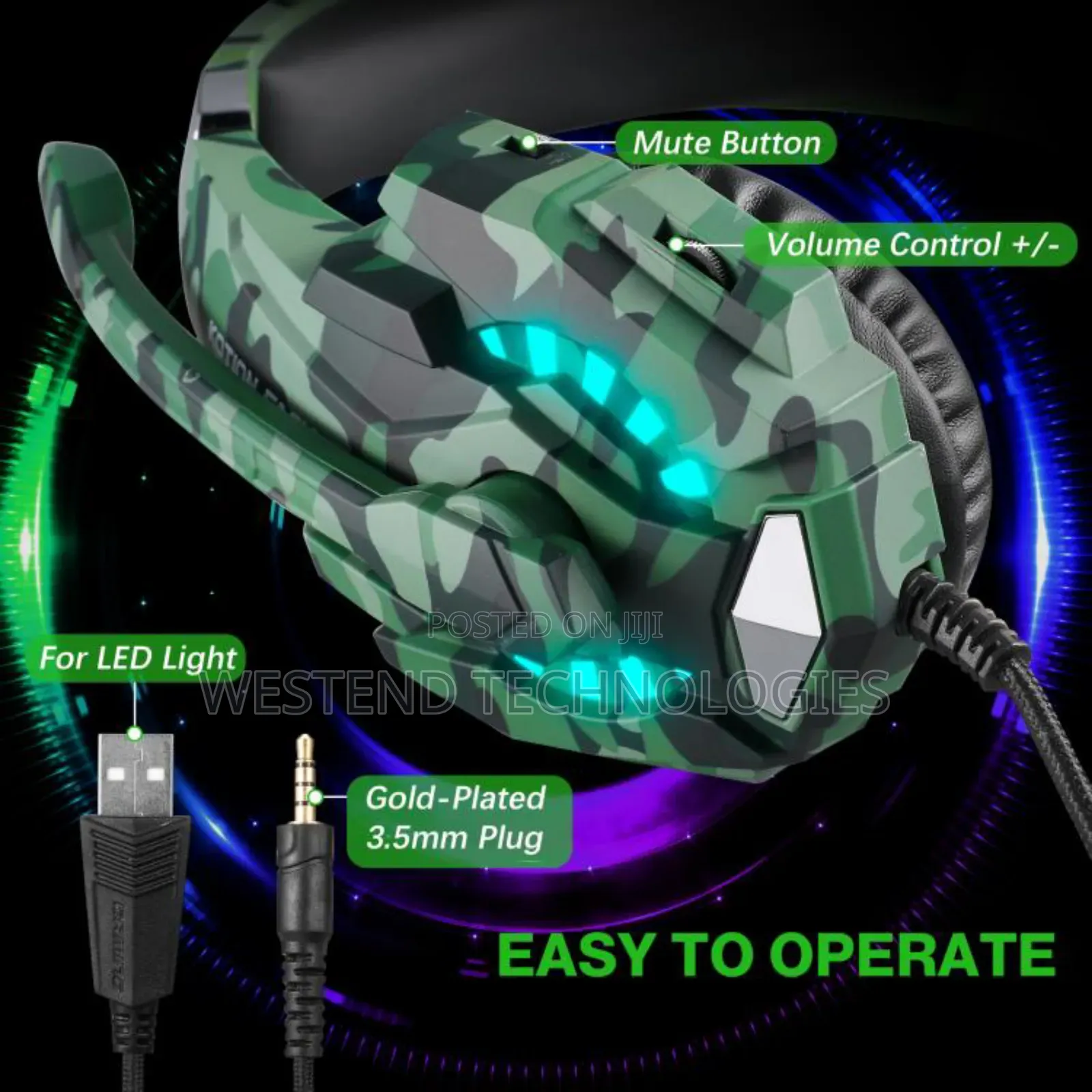 Kotion Each G9000 Pro Gaming Headset for Phones Pc Ps5 Ps4 Xbox Etc