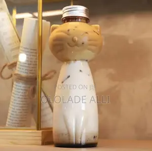 Cute Cat Water Bottles for Milk Tea Coffee Juice Portable Drinking