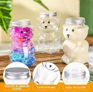 500ml Portable Cartoon Bear Transparent Bottles