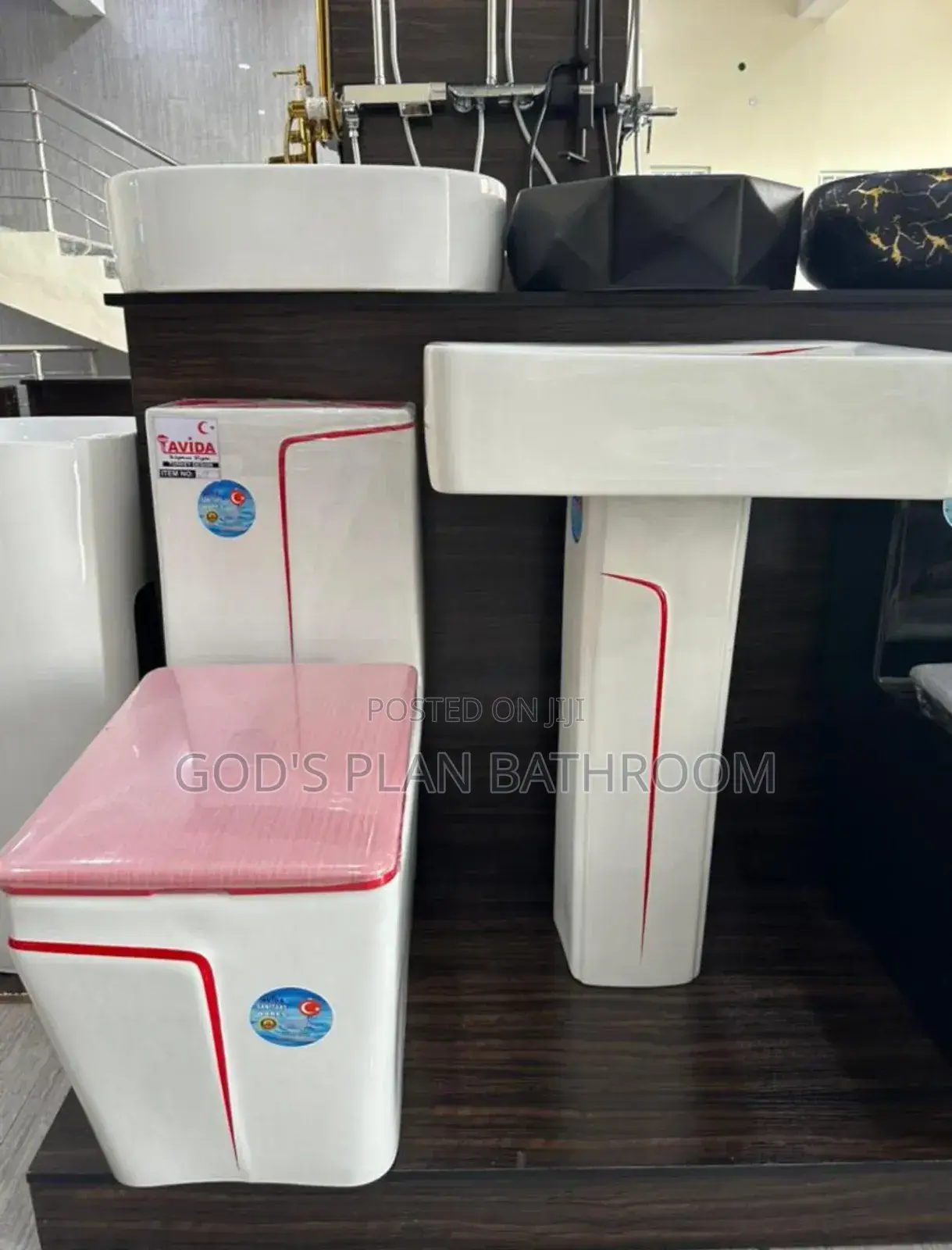 Executive Red and White Watercloset