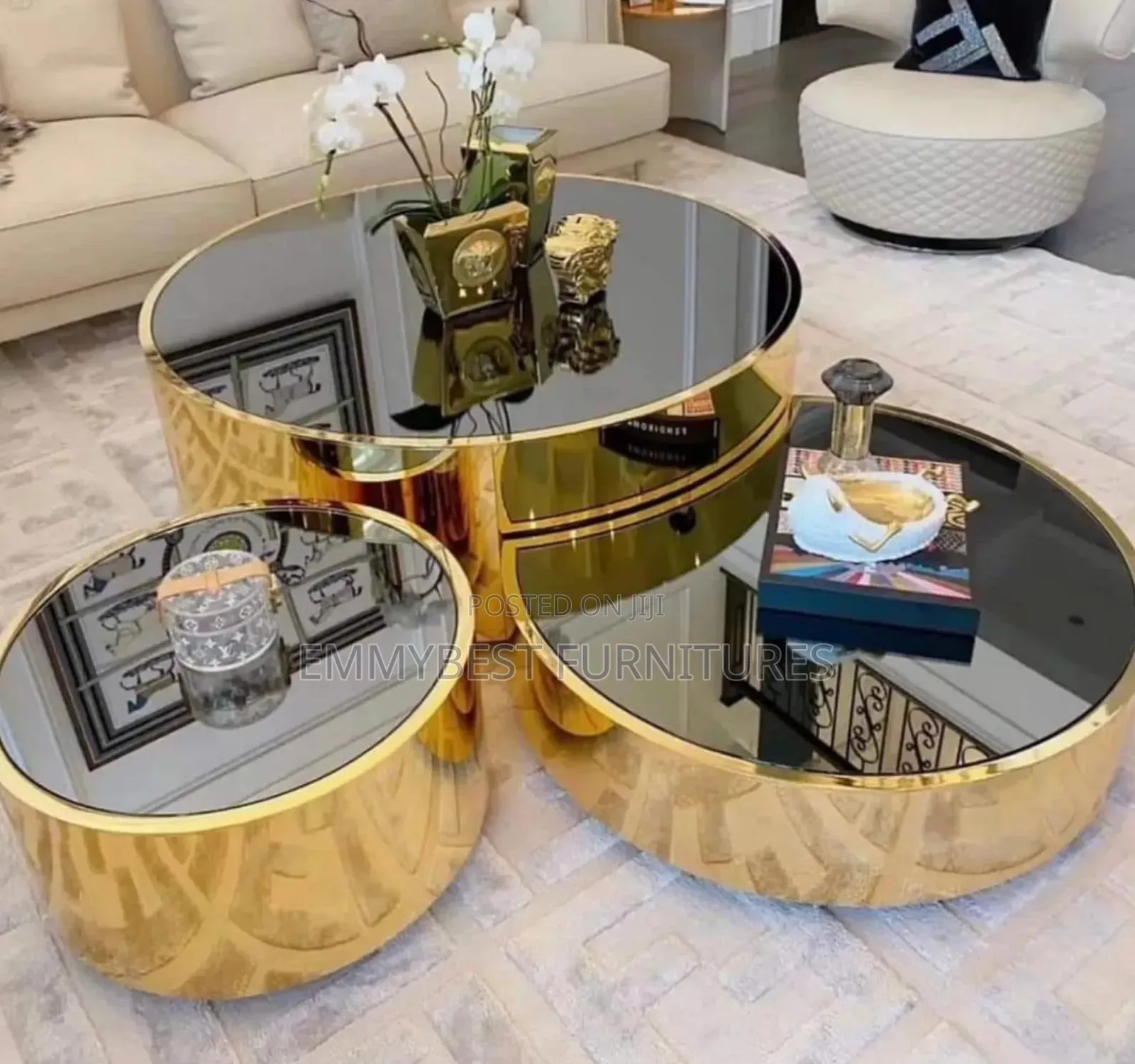 Luxurious Golden Center Table Set.
