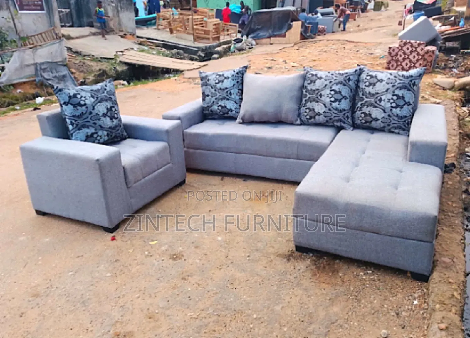 Well Designed Gray Color L Shape Sofas