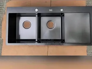 Double Bowl Single Tray Handmade Kitchen Sink Black