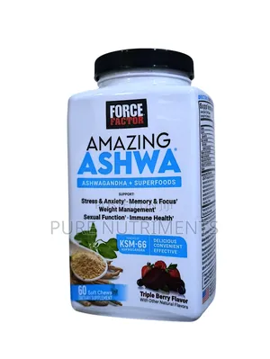 Force Factor Amazing Ashwa Ashwagandha 60 Soft-Chews