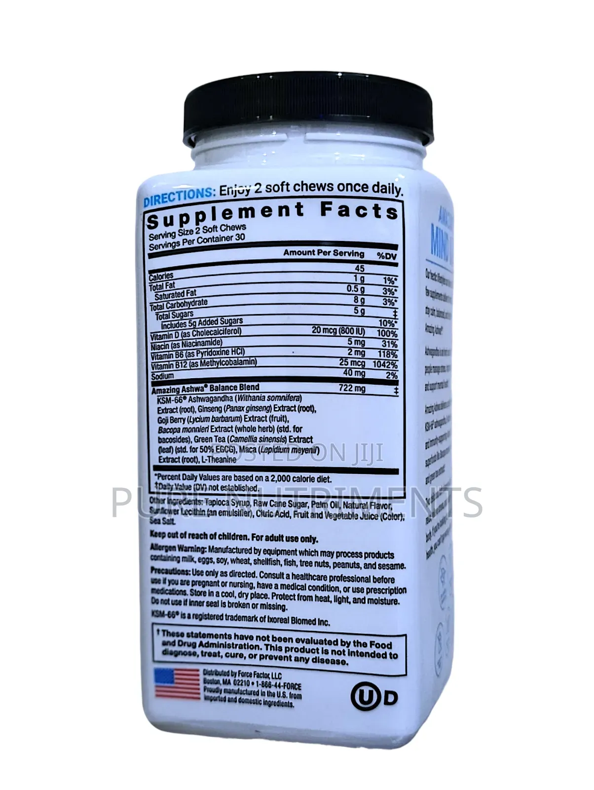 Force Factor Amazing Ashwa Ashwagandha 60 Soft-Chews