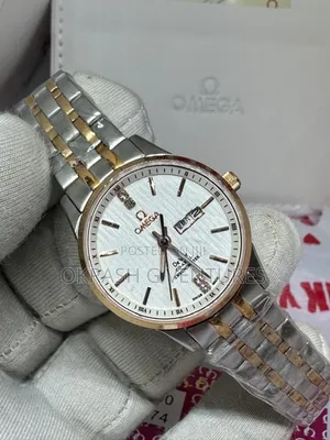 Omega Flat Rose Gold/Silver Chain Watch for Women's