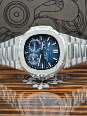 Original Patek Philippe Silver Stainlesssteel Chronograph Quartz Watch