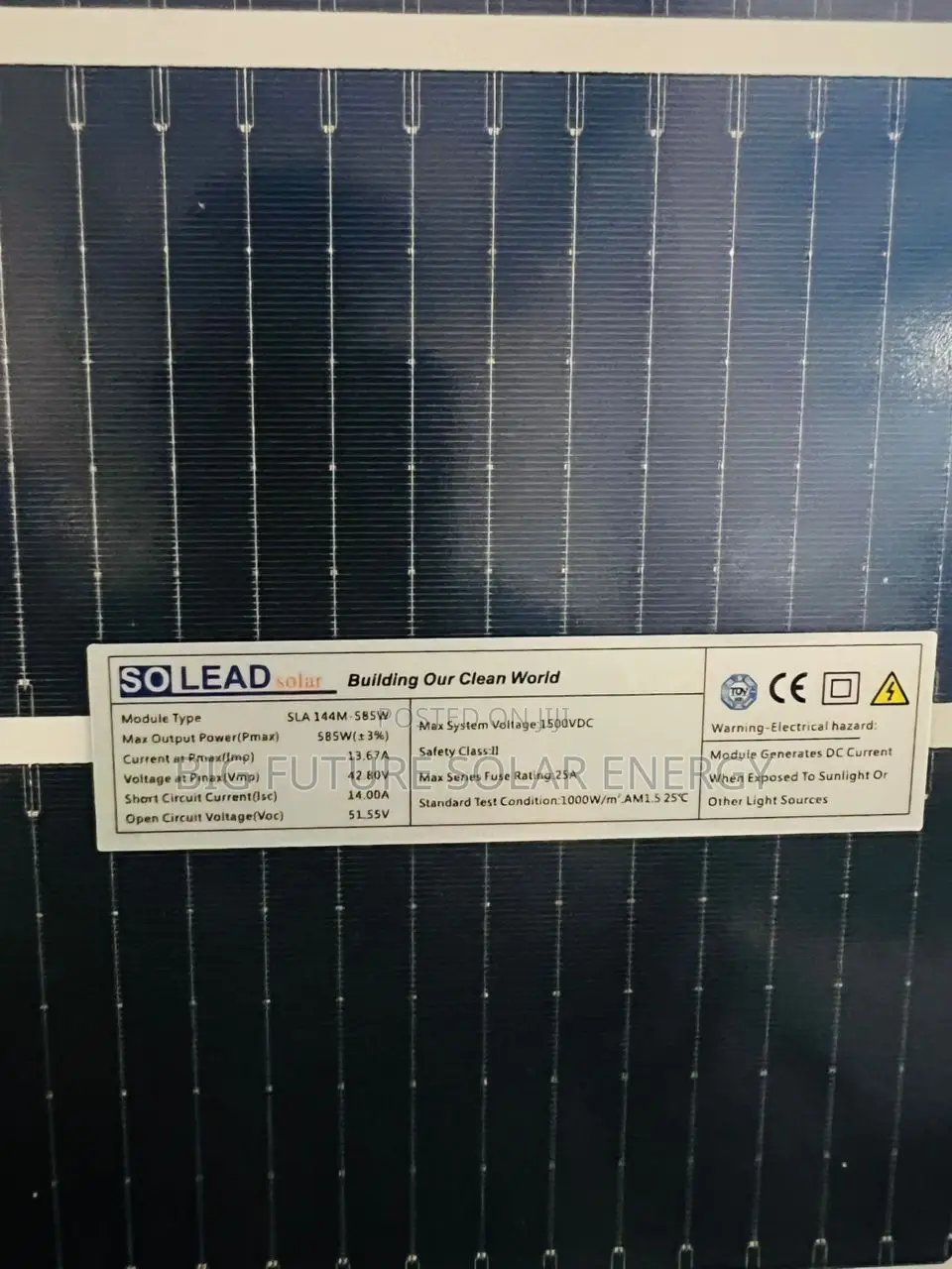 585watts Bificial Solar Panel 144cells