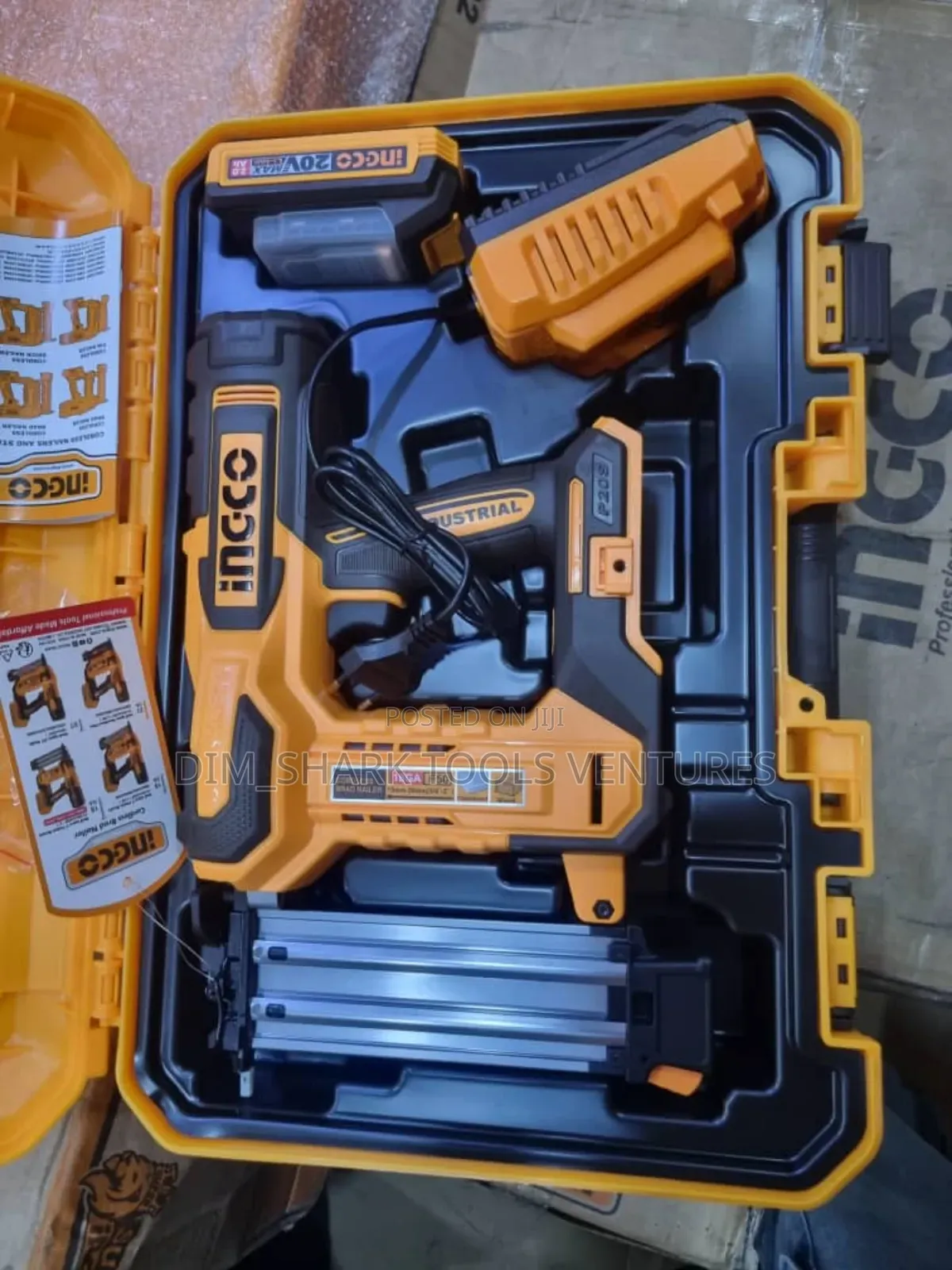 Ingco Lithium-Ion Cordless Brad Nailer Kit