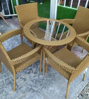 Quality Set of Four Seaters Outdoor Chairs With Table