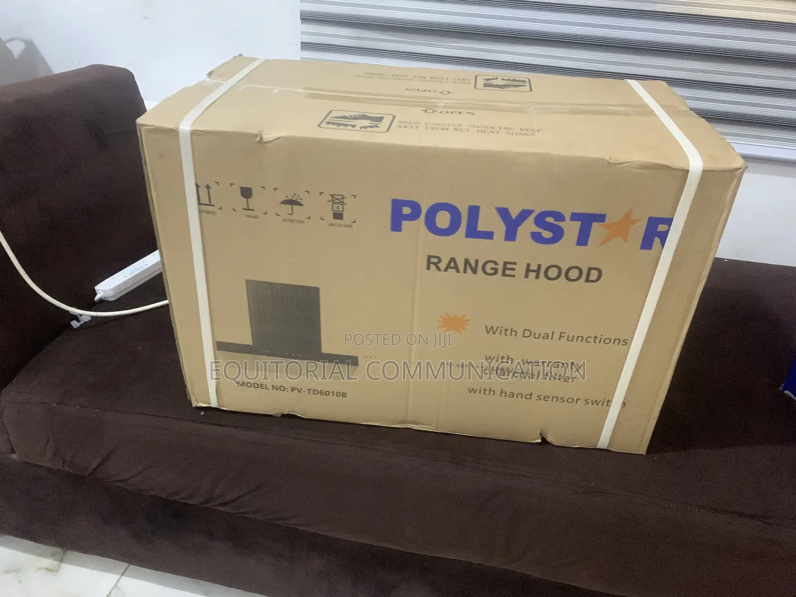 Polystar 60cm Black Chimney Hood With Copper Motor